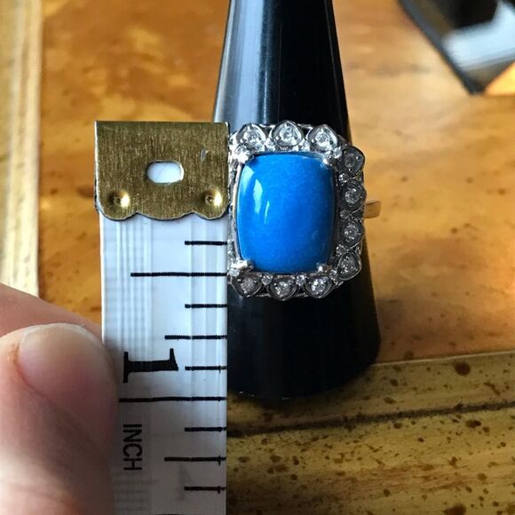 Natural Ceruleite Sterling Silver Ring Size 10 - Picture 7 of 9